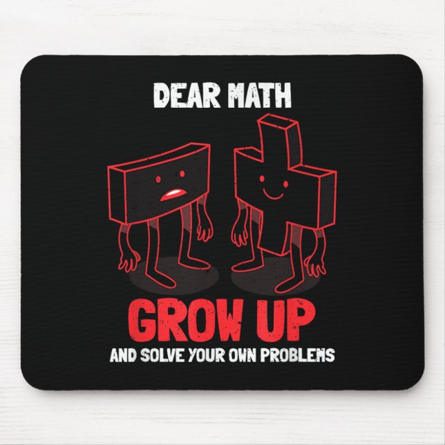 Mousepad Citação Engraçada de Matemática Garotas Meninos Ad (Frente)