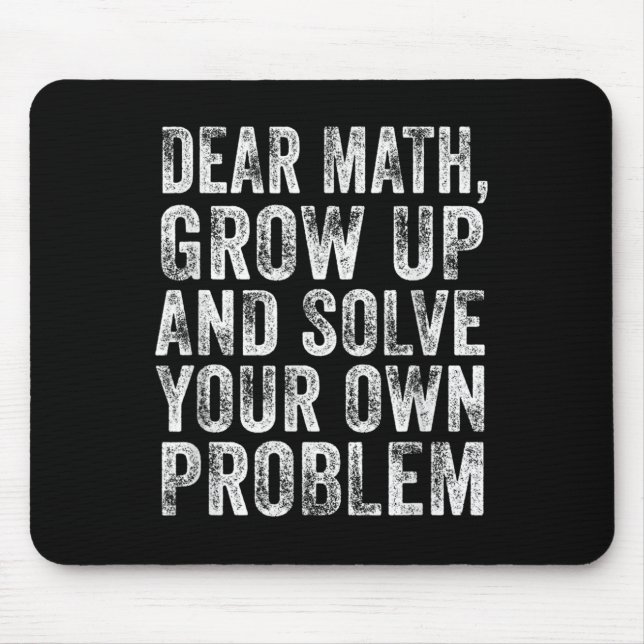Mousepad Citação Engraçada de Matemática Querido Professor  (Frente)