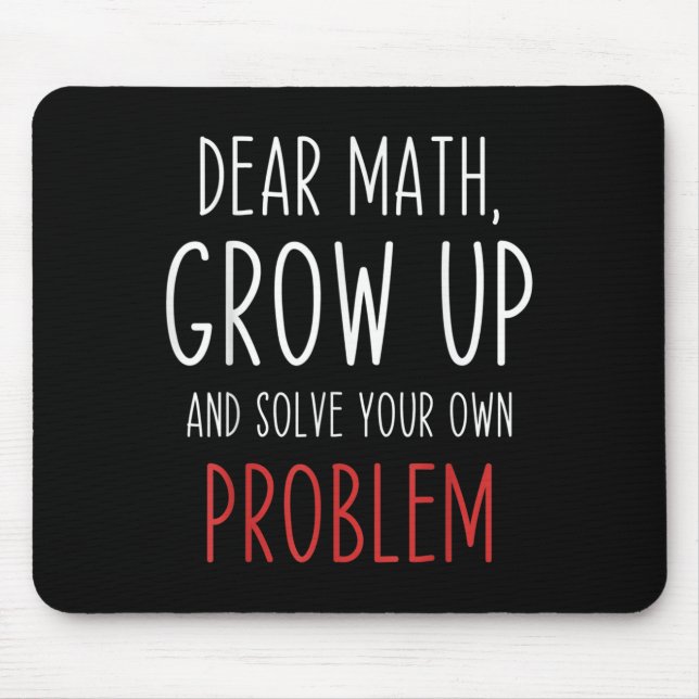 Mousepad Citação Engraçada de Matemática Querido Professor  (Frente)