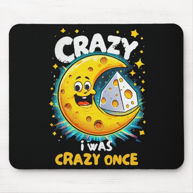 Mousepad Citação engraçada para amantes de queijo (Frente)