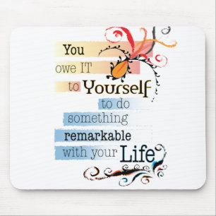 Mousepad Citação ilustrada Inspiracional LIFE notável