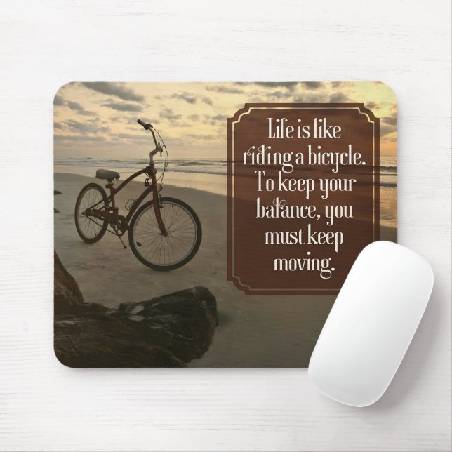 Mousepad Citação Inspiracional "Andando uma bicicleta" (Com mouse)