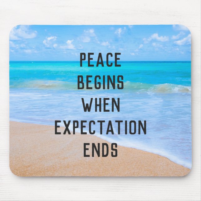 Mousepad Citação Inspiracional com Cena de Praia Tropical (Frente)