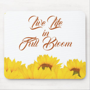 Mousepad Citação Inspiradora do Sunflower Live Life