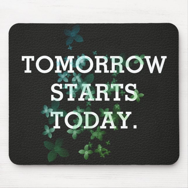 Mousepad Citação inspiradora sobre a textura do couro (Frente)