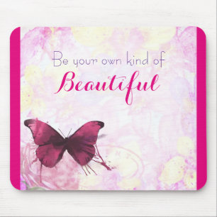Mousepad Citação Inspirativa Com Uma Borboleta De Aquarela
