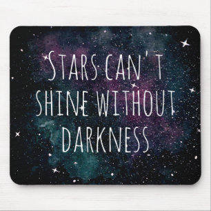 Mousepad Citação Inspirativa de Neve de Estrelo de Cores
