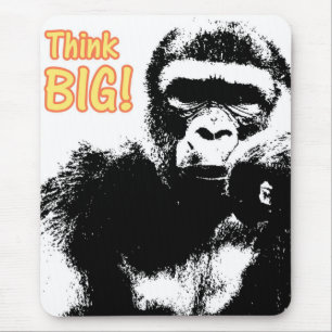 Mousepad Citação Motivativa Pense em Grande Gorila Pop