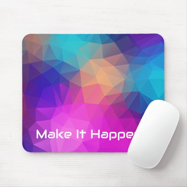 Mousepad Citação Personalizada Abstrata Geométrica Vibrante (Com mouse)