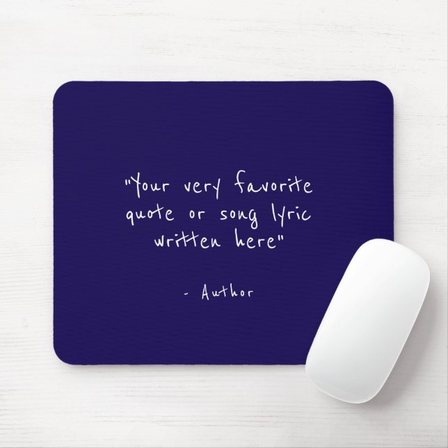 Mousepad Citação personalizada - crie seu próprio azul (Com mouse)