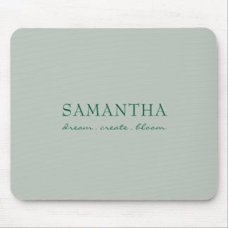 Mousepad Citação Positiva Nome Verde Salvia Moderna