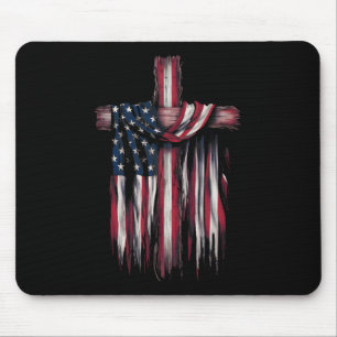 Mousepad Citação Religiosa da Bandeira dos EUA 4 de Julho F