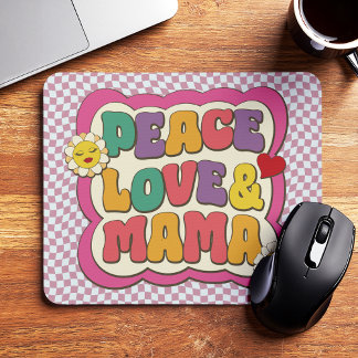 Mousepad Citação Retro Groovy Mama Tipografia Dia das Mães