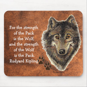 Mousepad Citações da família da trilha do lobo da aguare