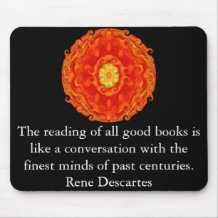 Mousepad Citações da literatura de Rene Descartes