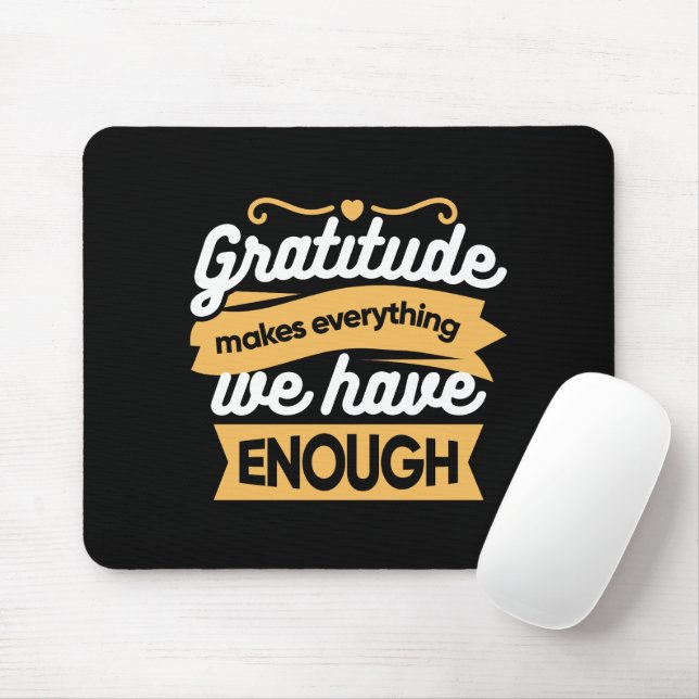 Mousepad Citações da Tipografia de Gratidão Inspiradora (Com mouse)
