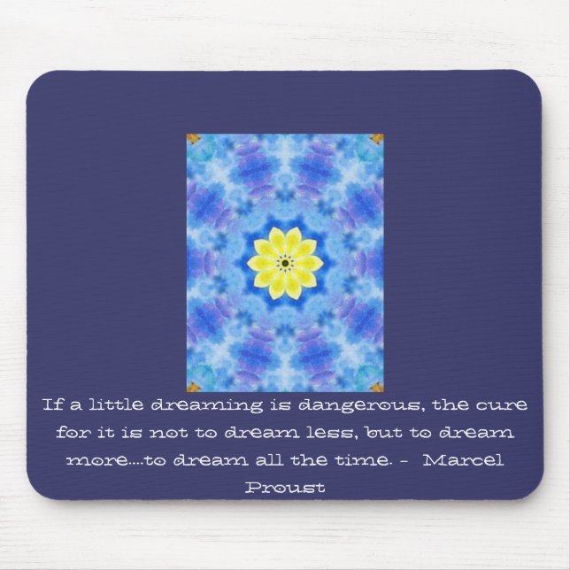 Mousepad Citações de Marcel Proust sobre sonhadores e sonho (Frente)