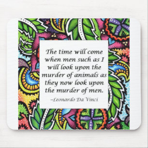 Mousepad Citações do vegetariano de Leonardo da Vinci