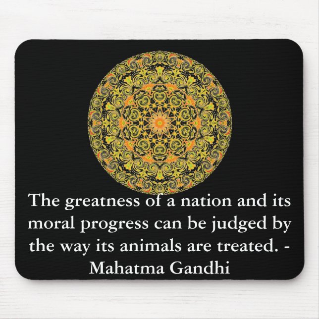Mousepad citações dos direitos dos animais - Mahatma Gandhi (Frente)