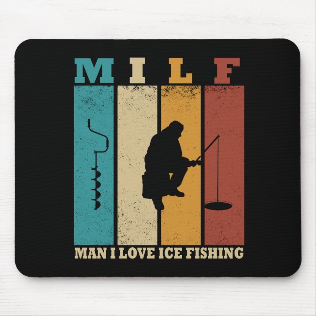 Mousepad citações engraçadas de amantes da pesca do gelo (Frente)