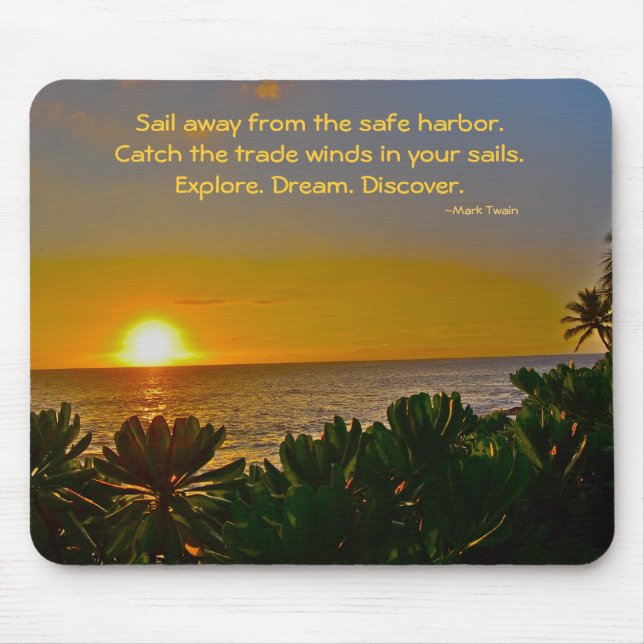 Mousepad Citações inspiradas Carpe Diem de Mark Twain (Frente)