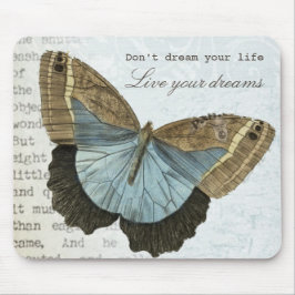 Mousepad Citações inspiradas positivas da borboleta do