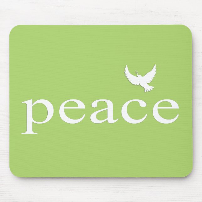 Mousepad Citações inspiradas verdes da paz (Frente)