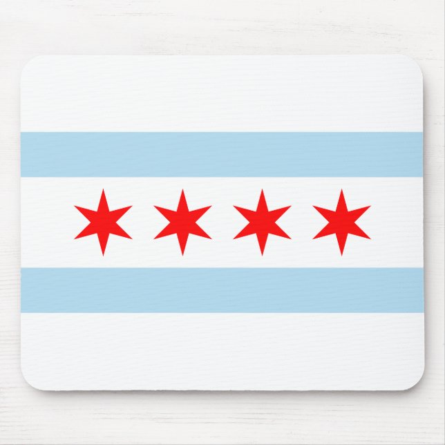 Mousepad City Flag de Chicago (Illinois) (Frente)