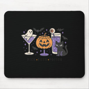 Mousepad Ck Seu Ison Halloween Gato Preto Abóbora Fantasma 