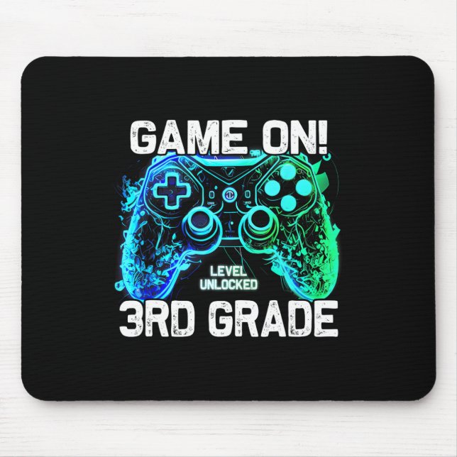 Mousepad Ck To School 3rd Grade Boys Gamer First Day School (Frente)