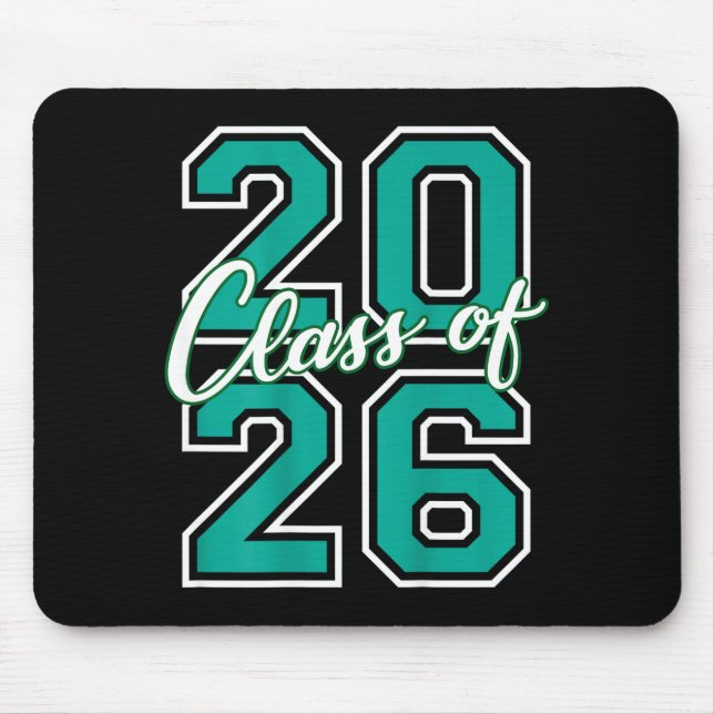 Mousepad Cl Of 2026 Graduation Varsity Teal And White On Th (Frente)
