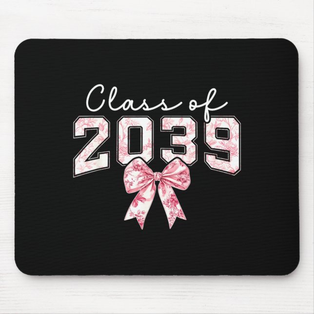 Mousepad Cl Of 20&#;  Grad Preppy Coquette Bow Girly Girl K (Frente)