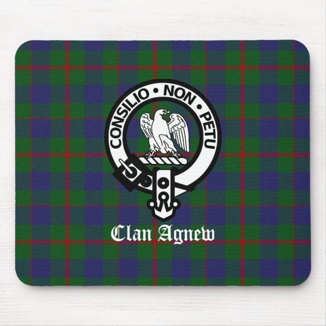 Mousepad Clan Agnew Tartan Crest Personalizável (Frente)