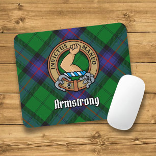 Mousepad Clan Armstrong Crest sobre Tartan