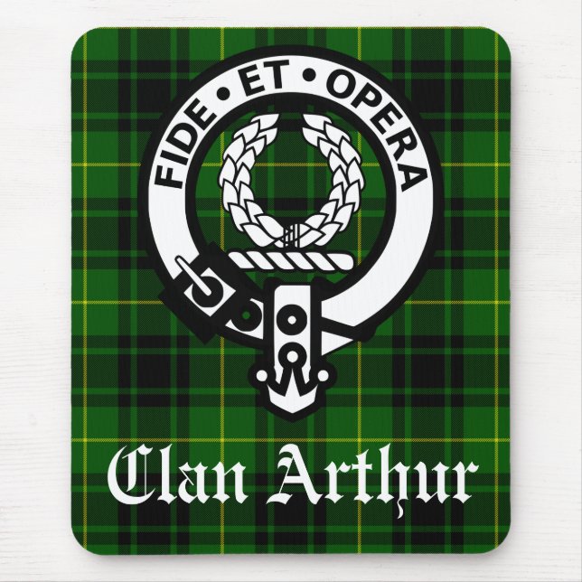 Mousepad Clan Arthur Crest Crachá & Tartan (Frente)