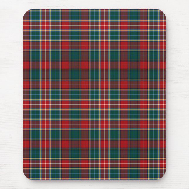 Mousepad Clan Baxter Tartan Red e Forest Green Xadrez (Frente)