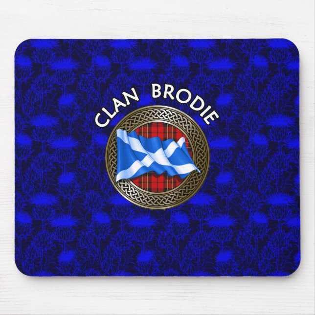 Mousepad Clan Brodie Tartan Knot & Flag (Frente)