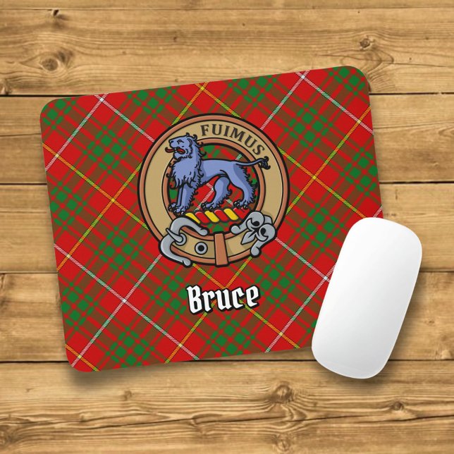 Mousepad Clan Bruce Crest sobre Tartan (Criador carregado)