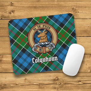 Mousepad Clan Colquhoun Crest sobre Tartan