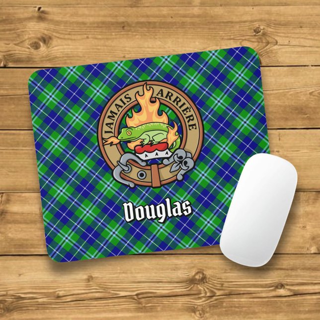 Mousepad Clan Douglas Crest sobre Tartan (Criador carregado)