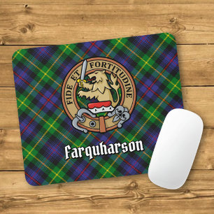 Mousepad Clan Farquharson Crest sobre Tartan