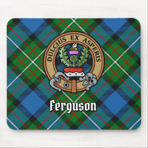 Mousepad Clan Ferguson Crest sobre Tartan