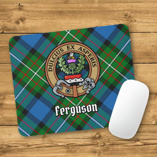 Mousepad Clan Ferguson Crest sobre Tartan