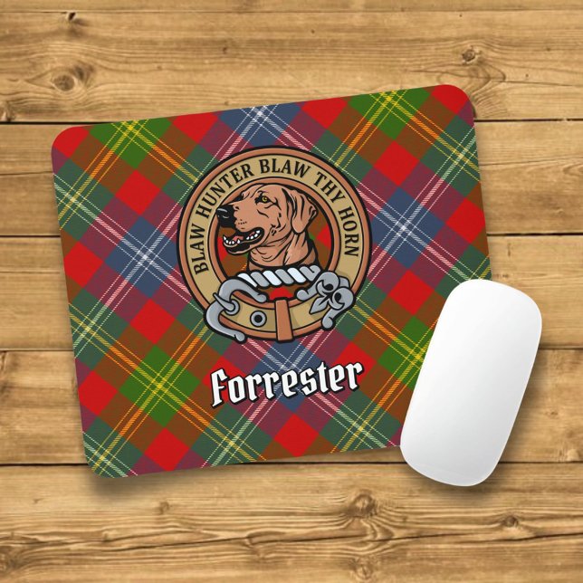 Mousepad Clan Forrester Crest sobre Tartan (Criador carregado)