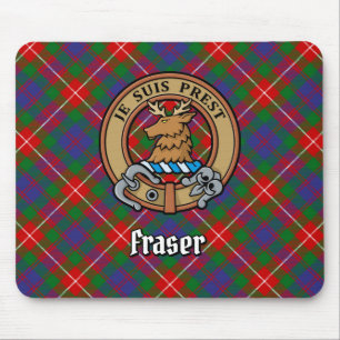 Mousepad Clan Fraser do Lovat Crest sobre Tartan