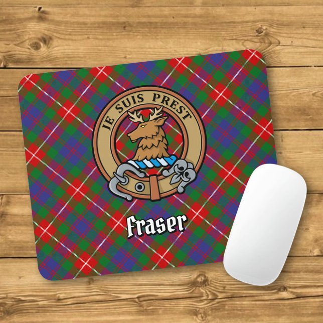 Mousepad Clan Fraser do Lovat Crest sobre Tartan (Criador carregado)