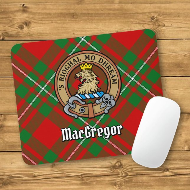 Mousepad Clan Gregor Crest sobre Tartan (Criador carregado)