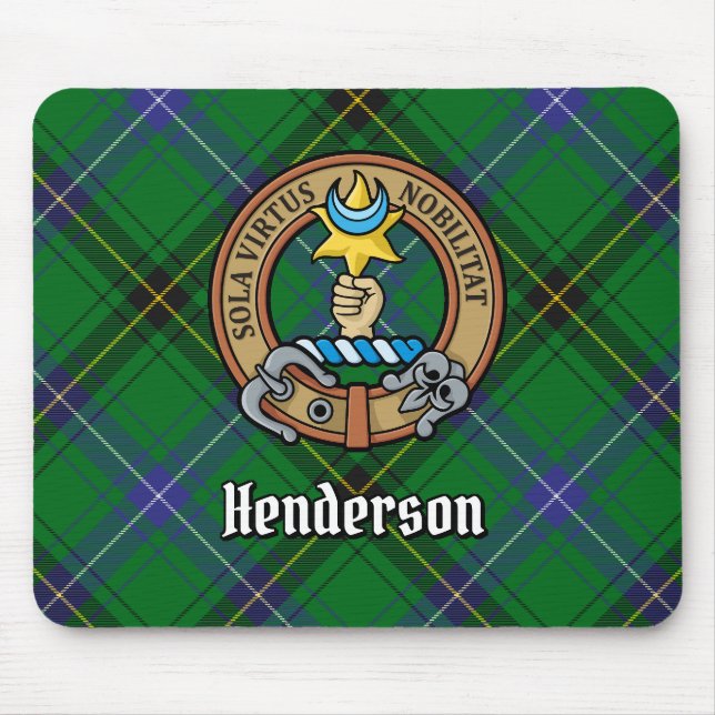 Mousepad Clan Henderson Crest sobre Tartan (Frente)
