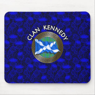 Mousepad Clan Kennedy Tartan Knot & Flag