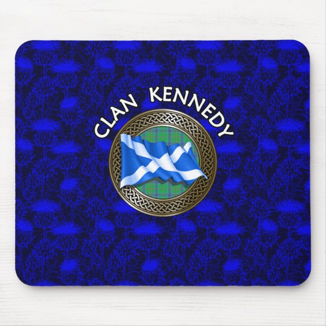 Mousepad Clan Kennedy Tartan Knot & Flag (Frente)